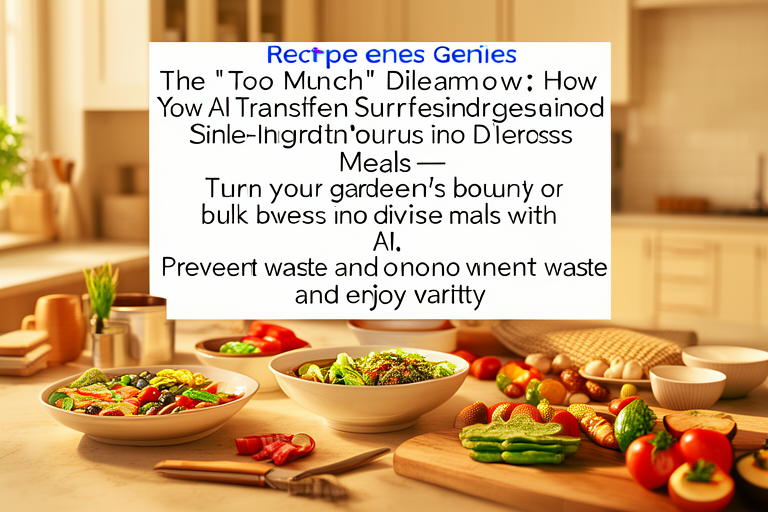 The "Too Much" Dilemma: How AI Transforms Your Single-Ingredient Surplus into Diverse Meals