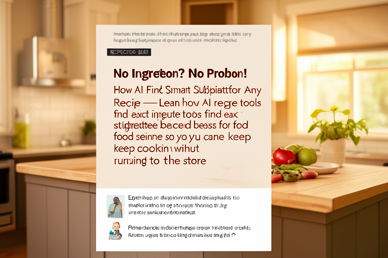 No Ingredient? No Problem! How AI Finds Smart Substitutions for Any Recipe