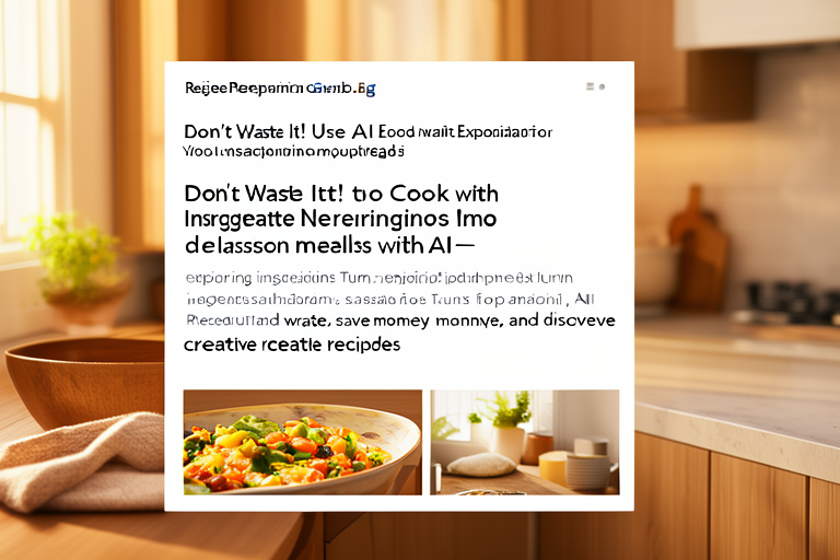 Don't Waste It! Use AI to Cook with Ingredients Nearing Expiration