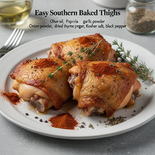Easy Southern Baked Chicken Thighs finished dish
