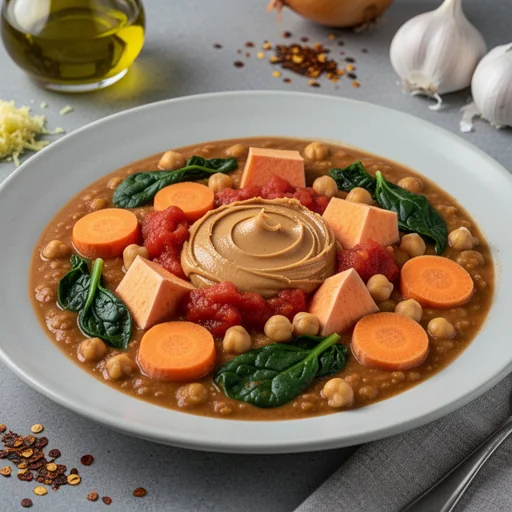 Hearty African Peanut Stew (Mafe Style) finished dish