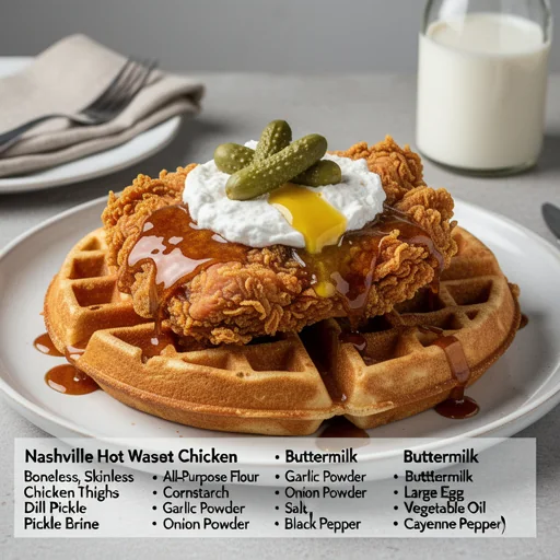 Nashville Hot Chicken and Waffles finished dish