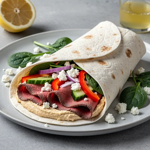 Steak & Hummus Lunch Wrap finished dish