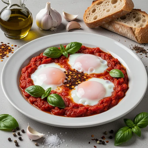 Uova al Purgatorio (Eggs in Purgatory) finished dish