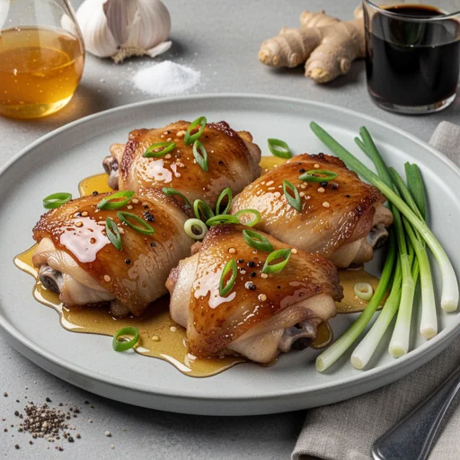 Skillet Honey Garlic Glazed Chicken Thighs finished dish