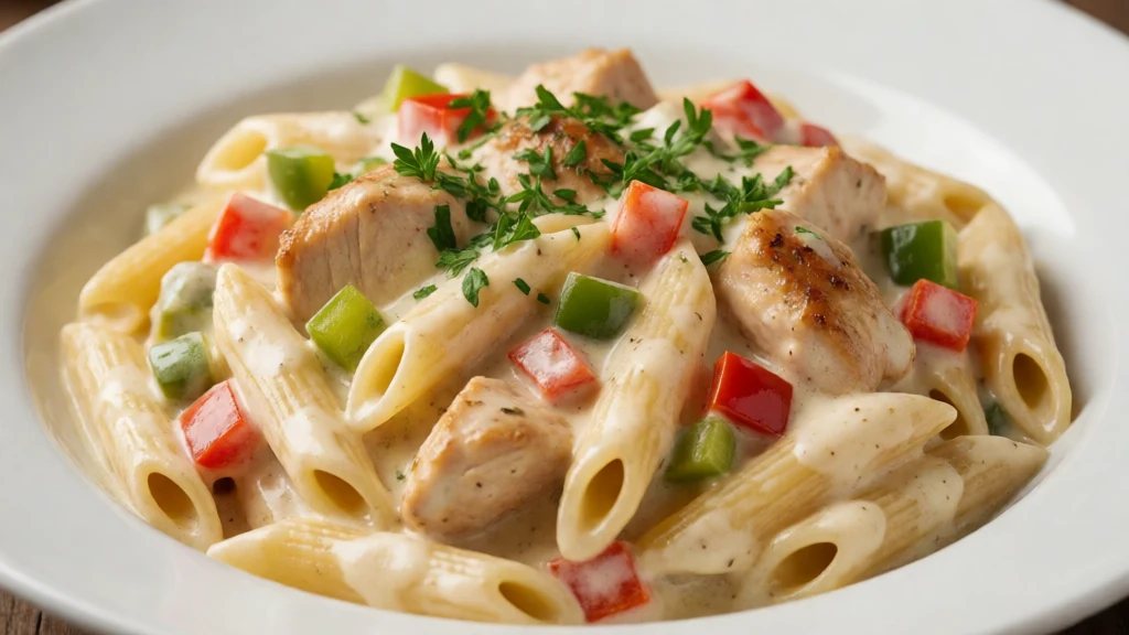 Spicy Cajun Chicken Alfredo with Penne finished dish
