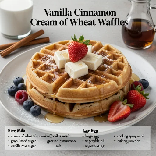Vanilla Cinnamon Cream of Wheat Waffles finished dish