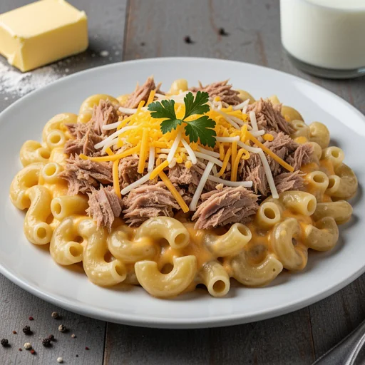 Smoky Chipotle Tuna Mac & Cheese finished dish