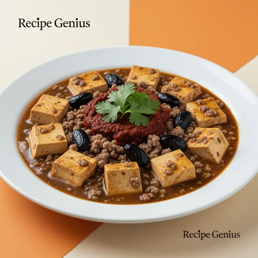 Sichuan Mapo Tofu with Pork finished dish