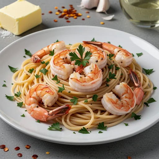 Quick Shrimp Scampi with Linguine finished dish