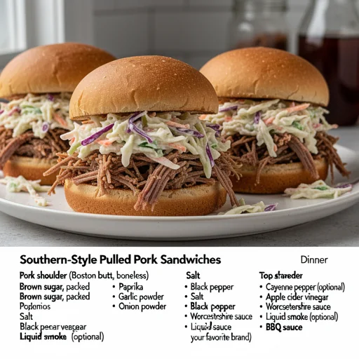 Southern-Style Pulled Pork Sandwiches with Creamy Coleslaw finished dish