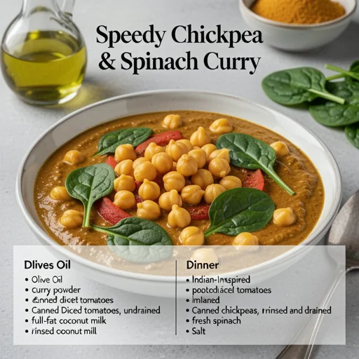Speedy Chickpea & Spinach Curry finished dish