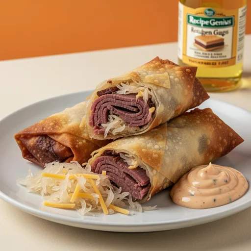 Reuben Egg Rolls finished dish