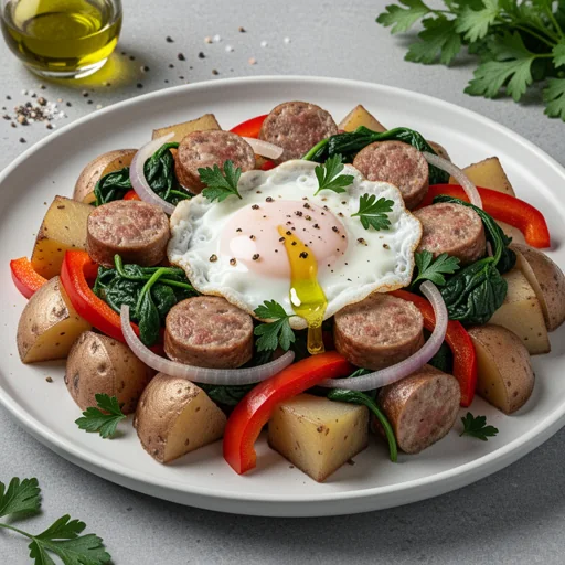 Hearty Sausage & Veggie Hash finished dish