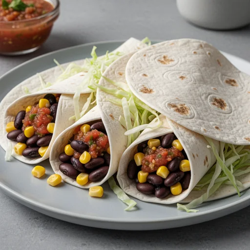 No-Cook Fiesta Bean Wraps finished dish