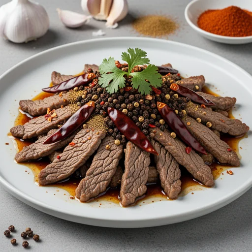 Hunan Cumin Lamb (孜然羊肉) finished dish