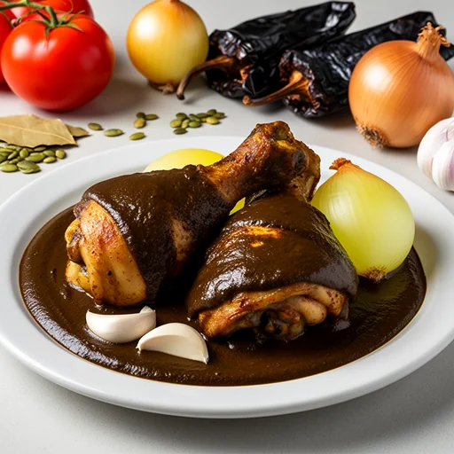 Pollo en Mole Poblano Tradicional finished dish