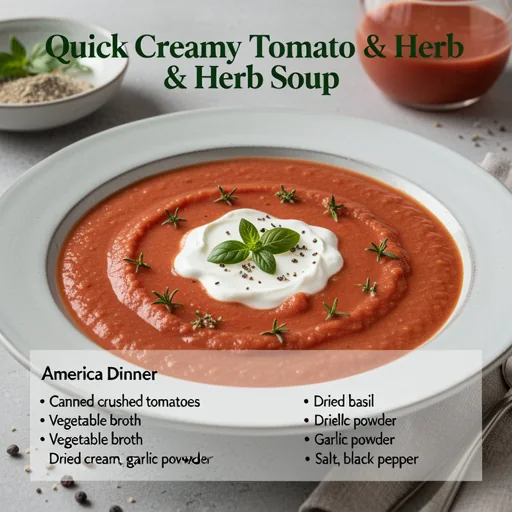 Quick Creamy Tomato & Herb Soup finished dish
