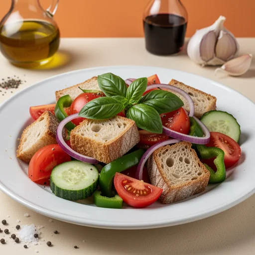 Panzanella (Tuscan Bread Salad) finished dish