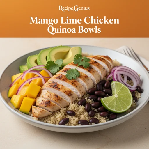 Mango Lime Chicken Quinoa Bowls finished dish