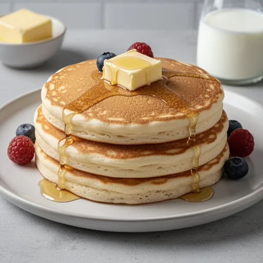 Classic Fluffy Buttermilk Pancakes finished dish