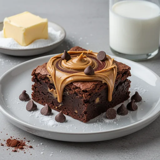 Peanut Butter Swirl Brownies finished dish