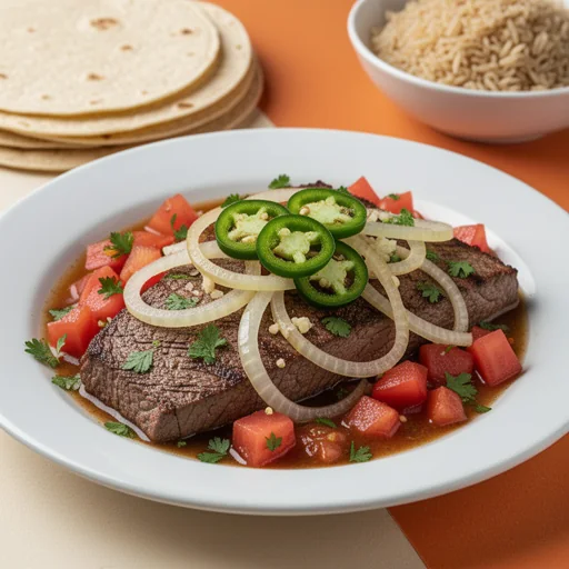 Bistec Ranchero (Ranch-Style Steak) finished dish