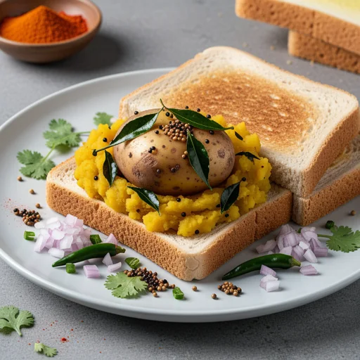 Speedy Aloo Masala Toastie finished dish