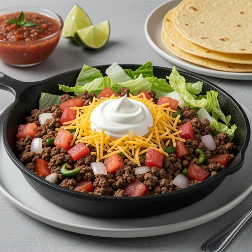 Quick Ground Beef Taco Skillet finished dish