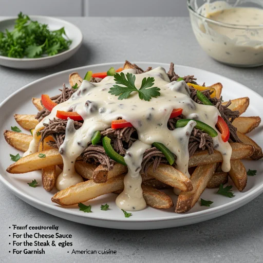 Loaded 'Philly Cheesesteak' Fries finished dish