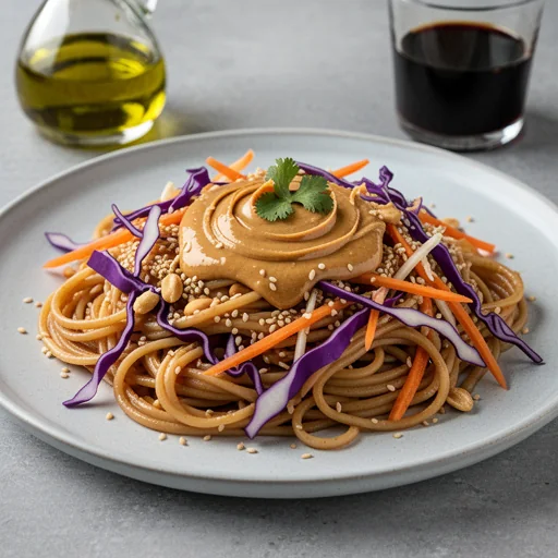 Speedy Sesame Peanut Noodles finished dish