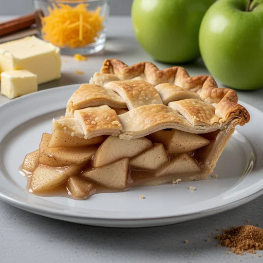 Classic Apple Pie with Cheddar Crust finished dish