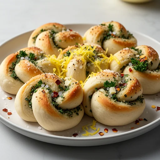 Herbed Lemon-Parmesan Garlic Knots finished dish