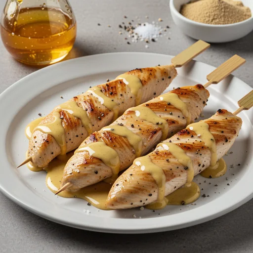 Honey Mustard Glazed Chicken Skewers finished dish