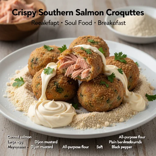 Crispy Southern Salmon Croquettes finished dish