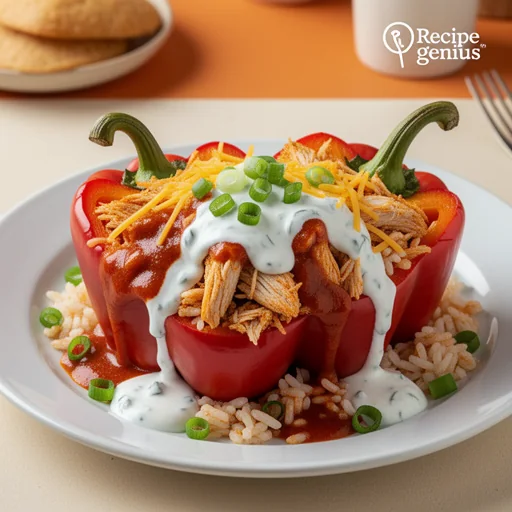 Buffalo Chicken Stuffed Peppers finished dish