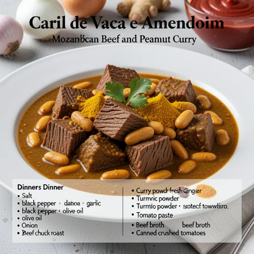 Caril de Vaca e Amendoim (Mozambican Beef and Peanut Curry) finished dish