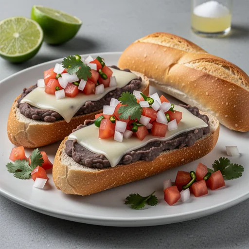 Molletes con Pico de Gallo finished dish