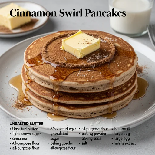 Cinnamon Swirl Pancakes finished dish