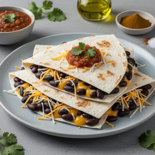 Cheesy Black Bean Quesadillas finished dish