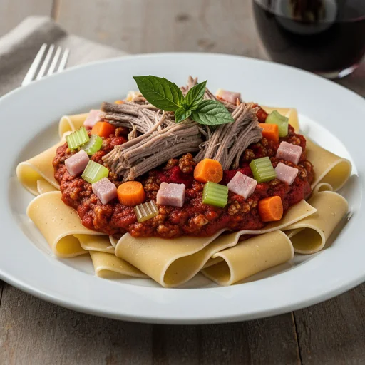 Slow-Simmered Pork Ragu with Pappardelle finished dish