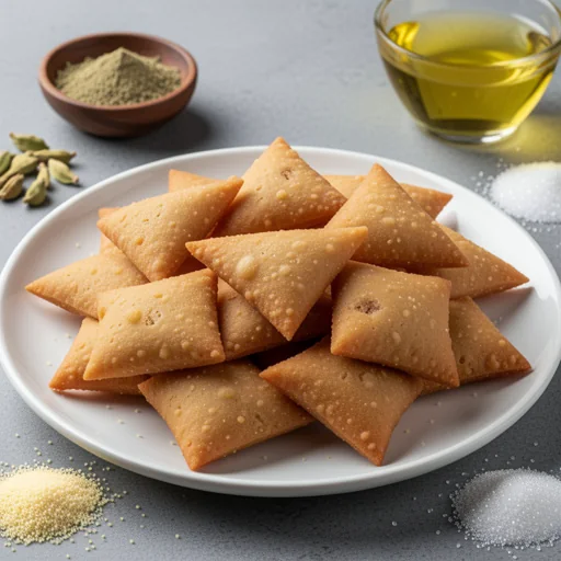 Shakarpara (Sweet Diamond Fritters) finished dish