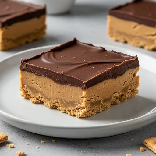 No-Bake Peanut Butter Bars finished dish
