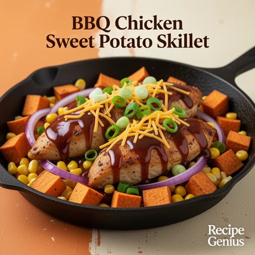 BBQ Chicken Sweet Potato Skillet finished dish