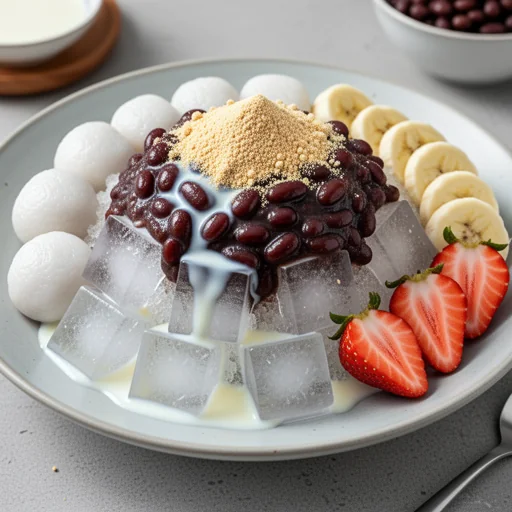 간편 팥빙수 (Easy Patbingsu) finished dish