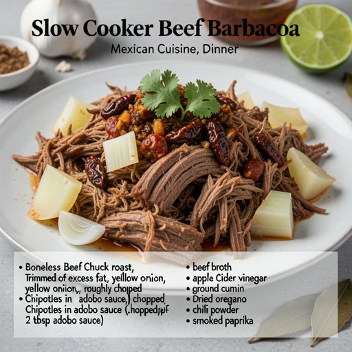 Slow Cooker Beef Barbacoa finished dish