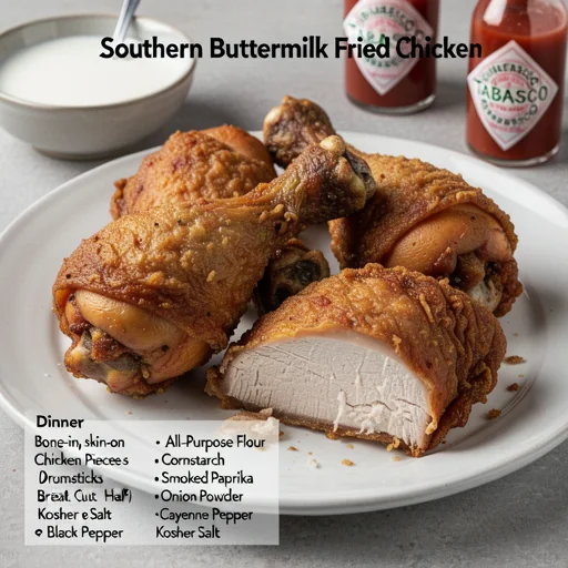 Southern Buttermilk Fried Chicken finished dish
