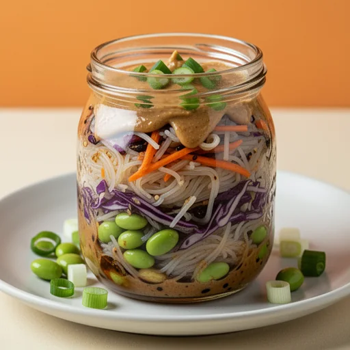 Peanut Noodle Veggie Jars finished dish