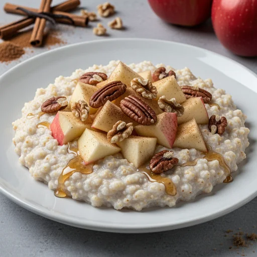 Baked Vanilla Cinnamon Apple Cream of Wheat finished dish