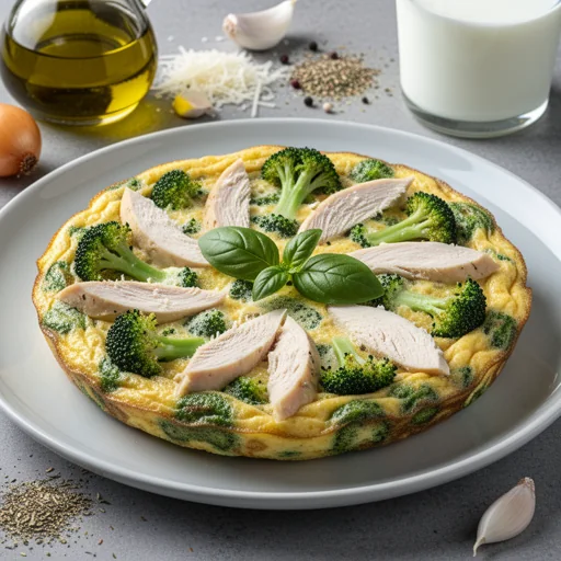 Chicken & Broccoli "Primavera" Frittata finished dish